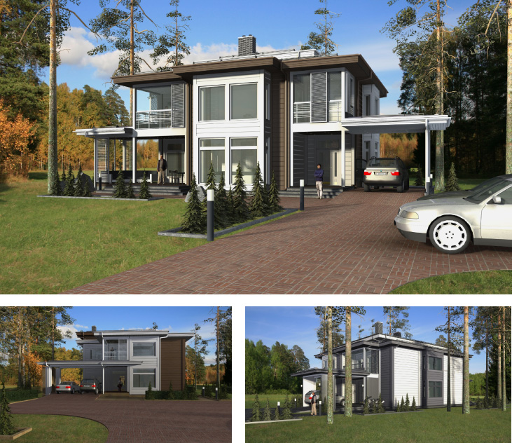 Моделирование и визуализация проектов коттеджей HONKANOVA Concept Residence - 1