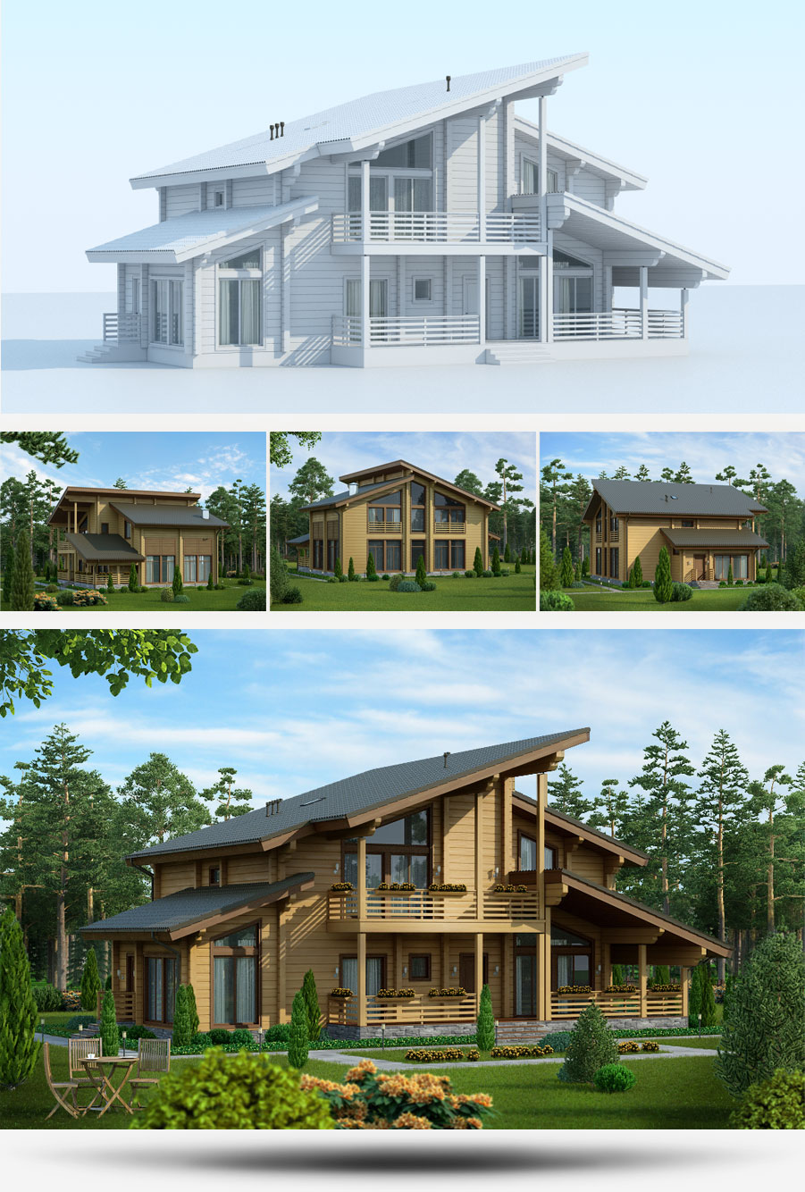Создание 3D-моделей проектов домов строительной компании «Русь» - 1