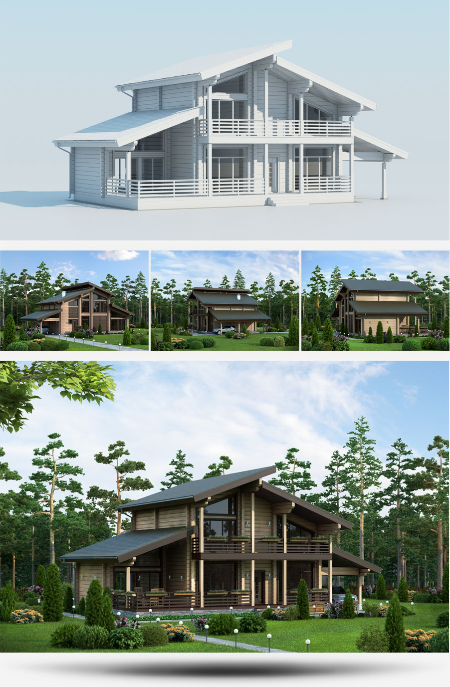Создание 3D-моделей проектов домов строительной компании «Русь» - 2