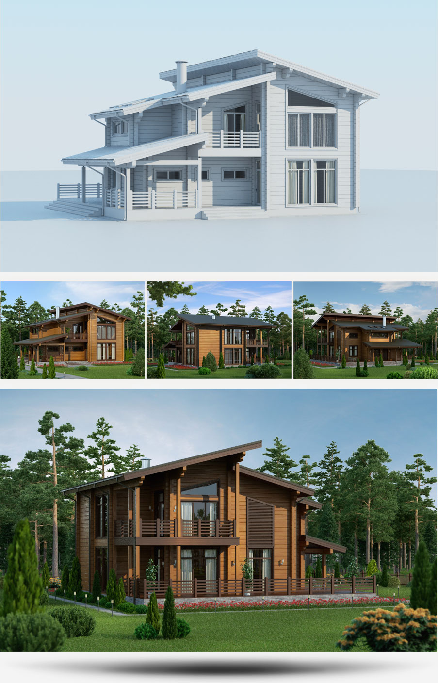 Создание 3D-моделей проектов домов строительной компании «Русь» - 3