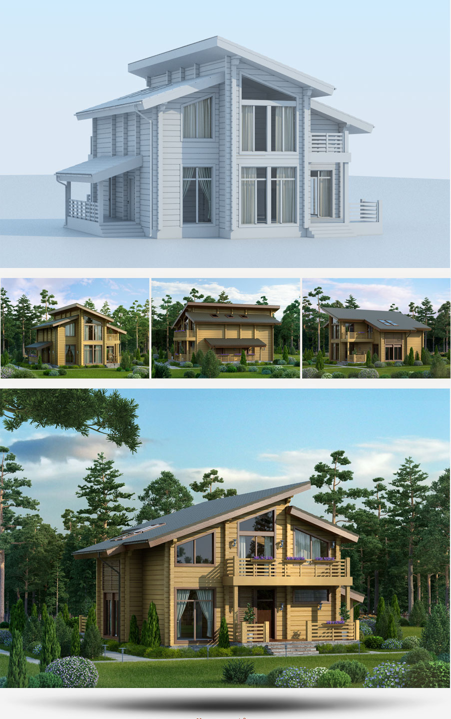 Создание 3D-моделей проектов домов строительной компании «Русь» - 4